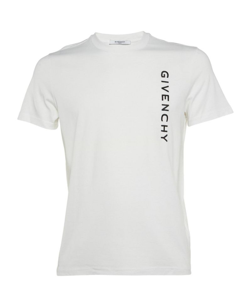 Women's Vertical Logo Embroidered Cotton T-Shirt