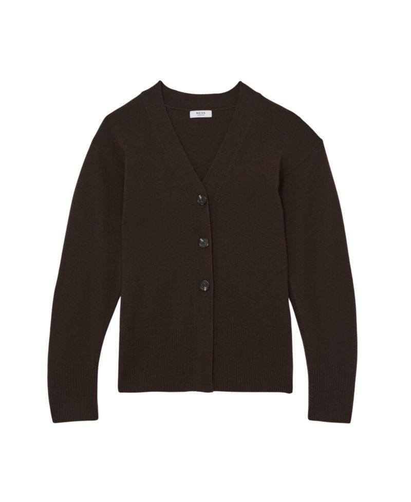 Women's Tyla Wool-Blend V-Neck Long-Sleeve Cardigan Sweater