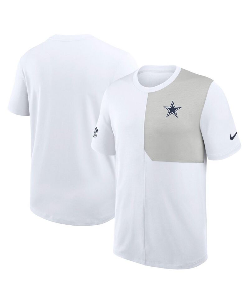 Men's White Dallas Cowboys Sideline UV Performance Coach Shirt