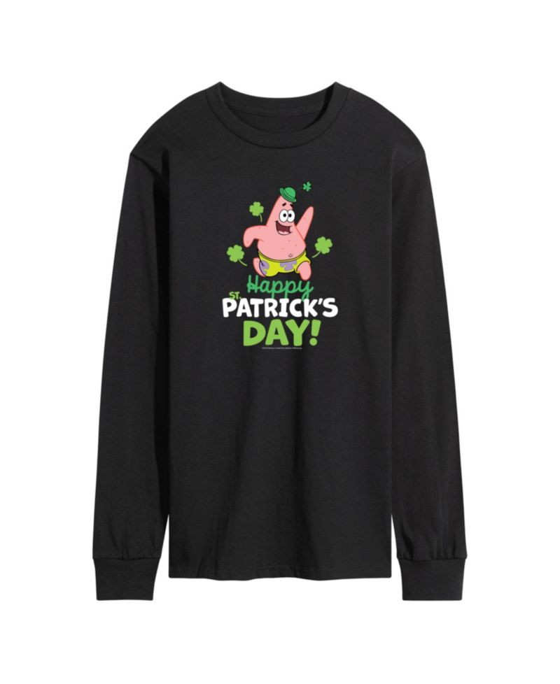 Men's SpongeBob SquarePants Happy Patrick's Day Long Sleeve T-Shirt