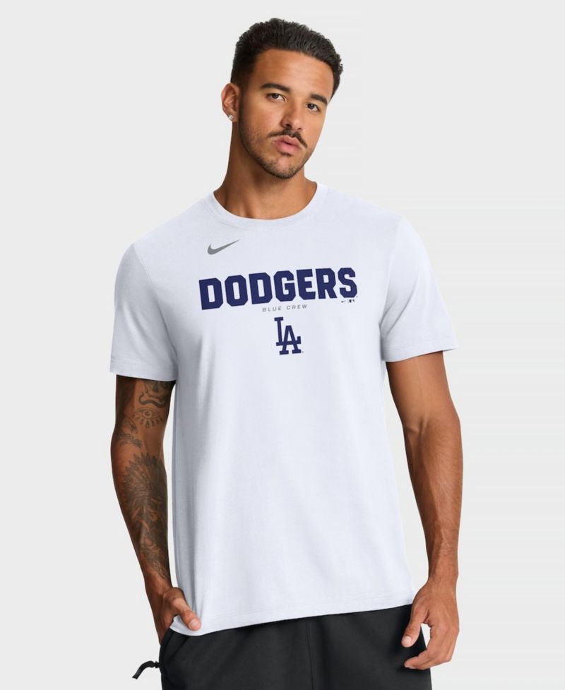 Men's White Los Angeles Dodgers Bold Team Name T-Shirt