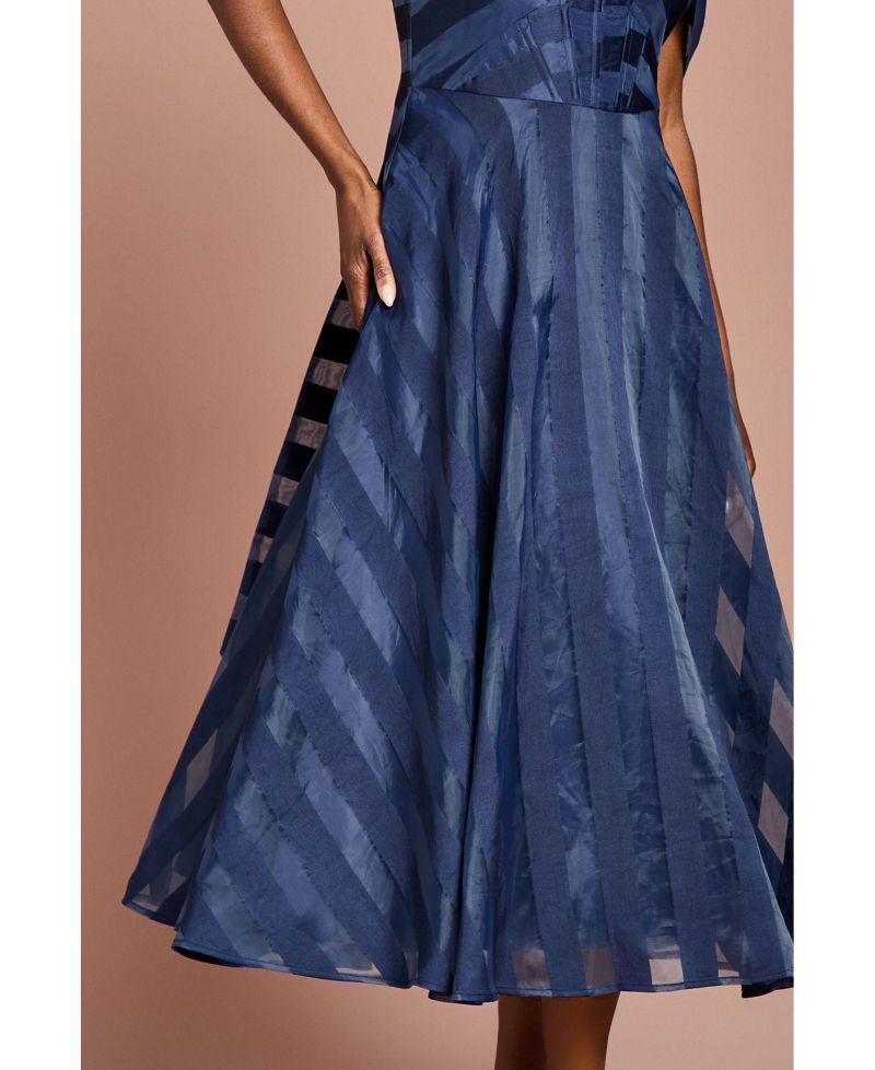 Women's Organza Bardot Midi Dress