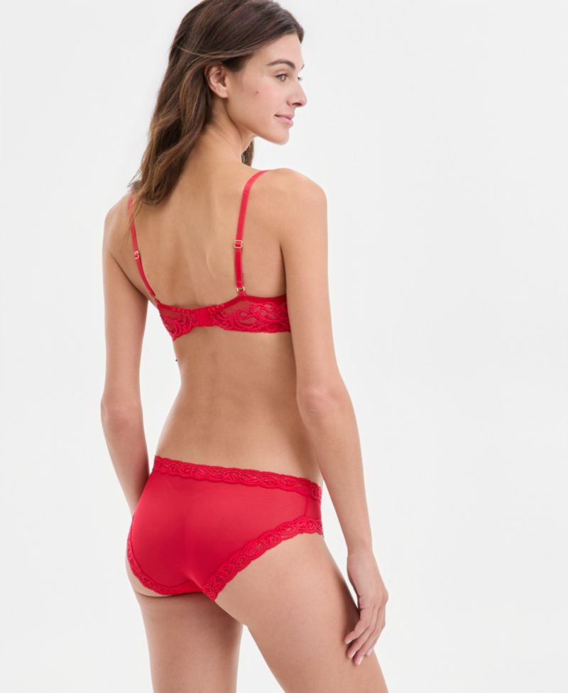 Women's Feathers Low-Rise Sheer Hipster Underwear Lingerie 753023