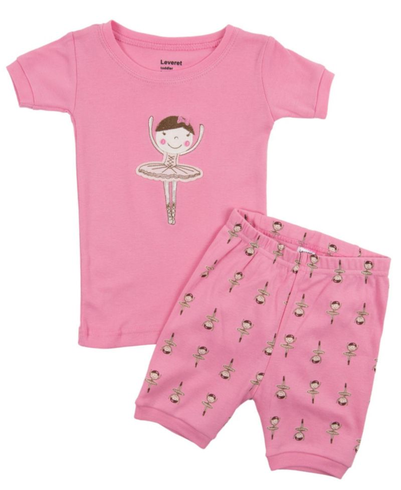 Toddler Girls Matching Doll Snug-Fit Cotton Short Sleeve Pajamas