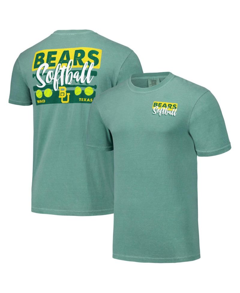 Men's and Women's Green Baylor Bears Gritty Softball Bats Comfort Colors T-Shirt