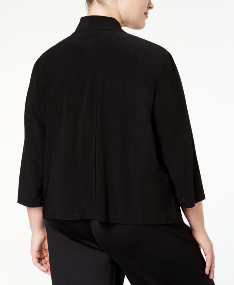Plus Size Beaded Open Front Cardigan Sweater