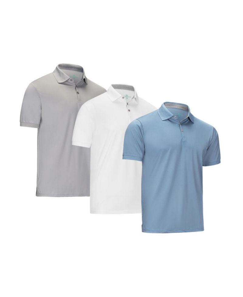 Men's Lightweight Performance Stretch Golf Polo Shirt - 3 Pack