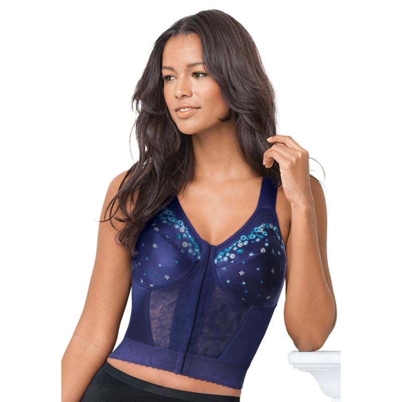 Women's Embroidered Front-Close Longline Posture Bra