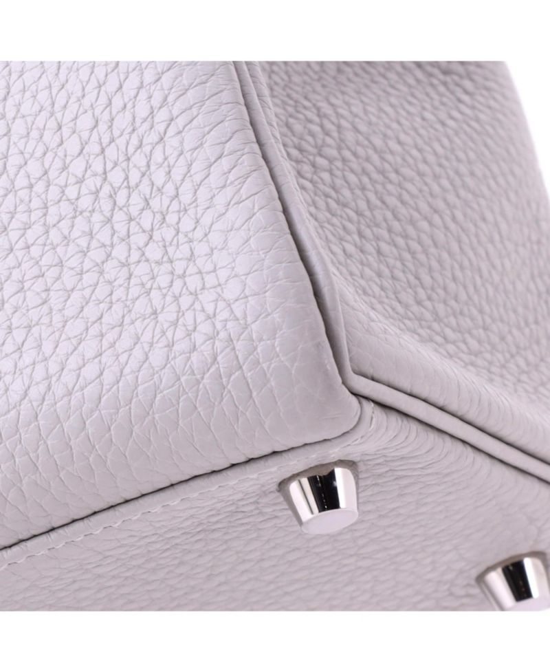 Kelly 28 Handbag Grey Clemence with Palladium Hardware