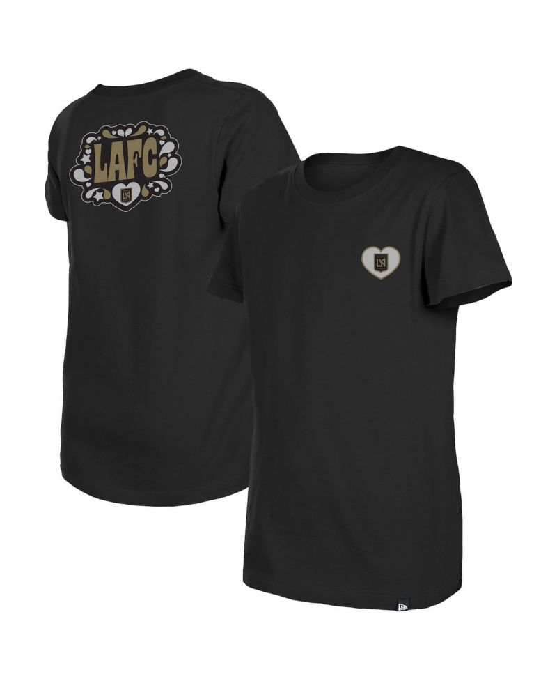 Big Girls Black LAFC Bubble Heart T-Shirt