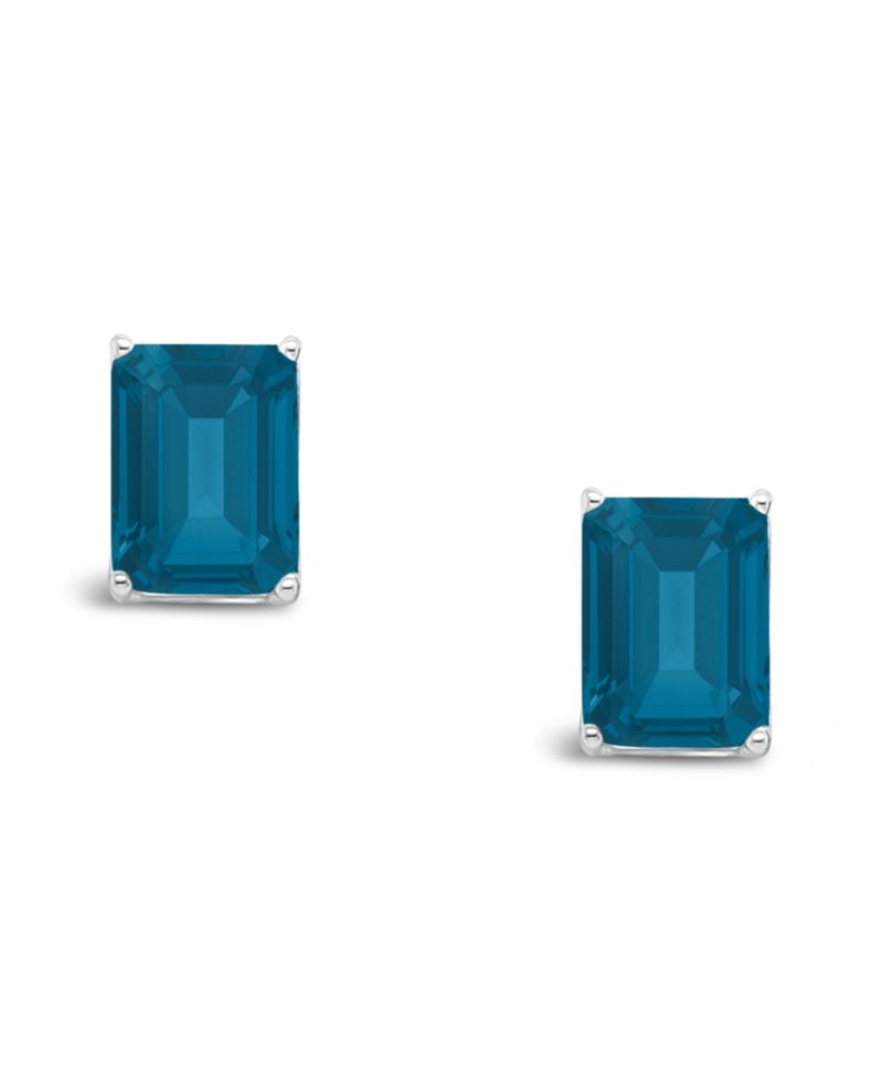 Blue Topaz (3-3/4 ct. t.w.) Stud Earrings in Sterling Silver