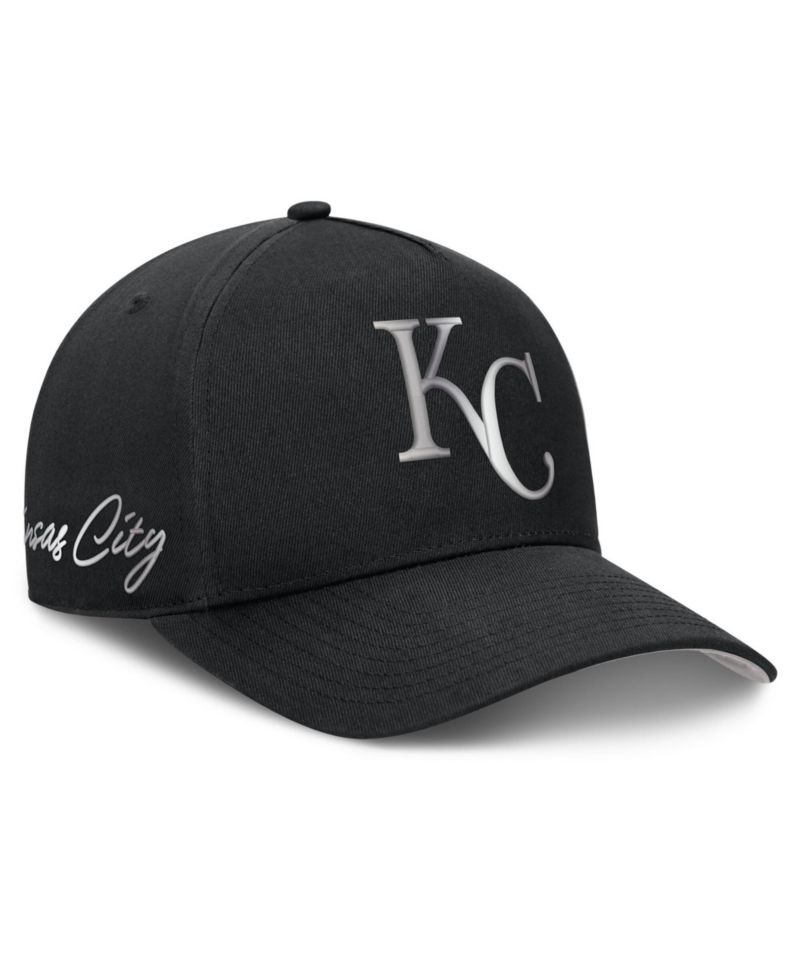 Men's Black Kansas City Royals Rise Dri-FIT A-Frame Adjustable Hat