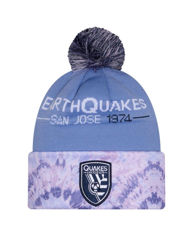 Men's Light Blue San Jose Earthquakes 2026 Jersey Hook Cuffed with Pom Knit Hat