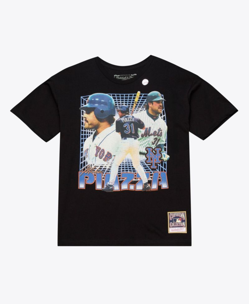Men's Mike Piazza Black New York Mets Legendary Collage Player T-Shirt