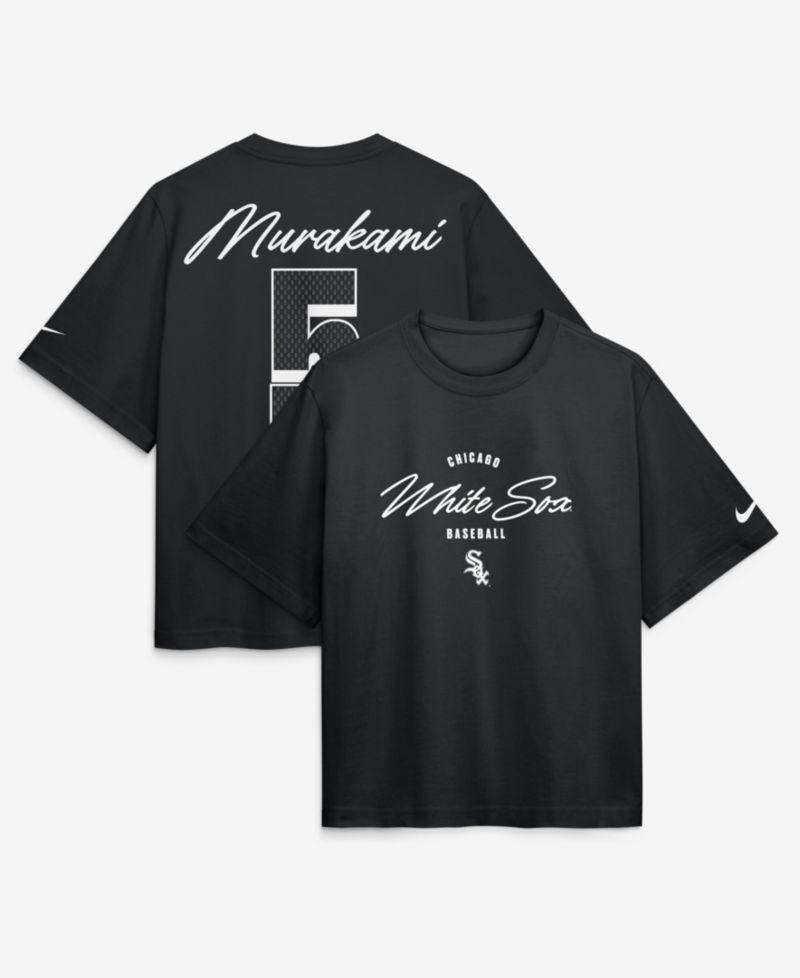 Women's Munetaka Murakami Black Chicago White Sox Premium Essentials Boxy Name & Number T-Shirt