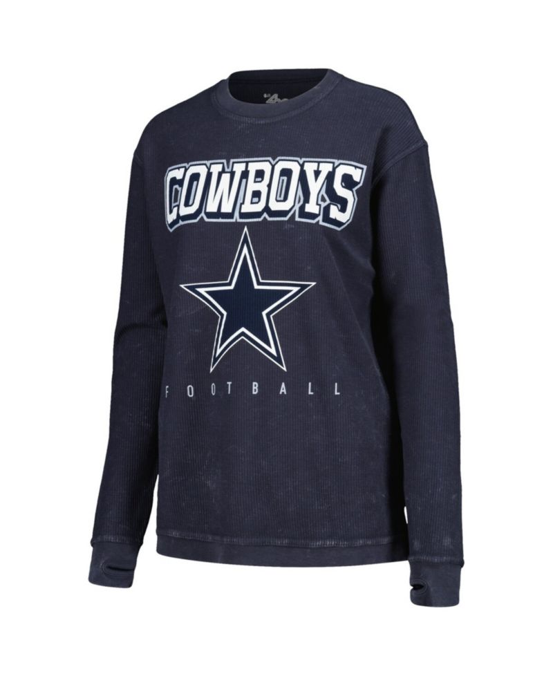 Women's Navy Dallas Cowboys Comfy Cord Pullover Sweatshirt