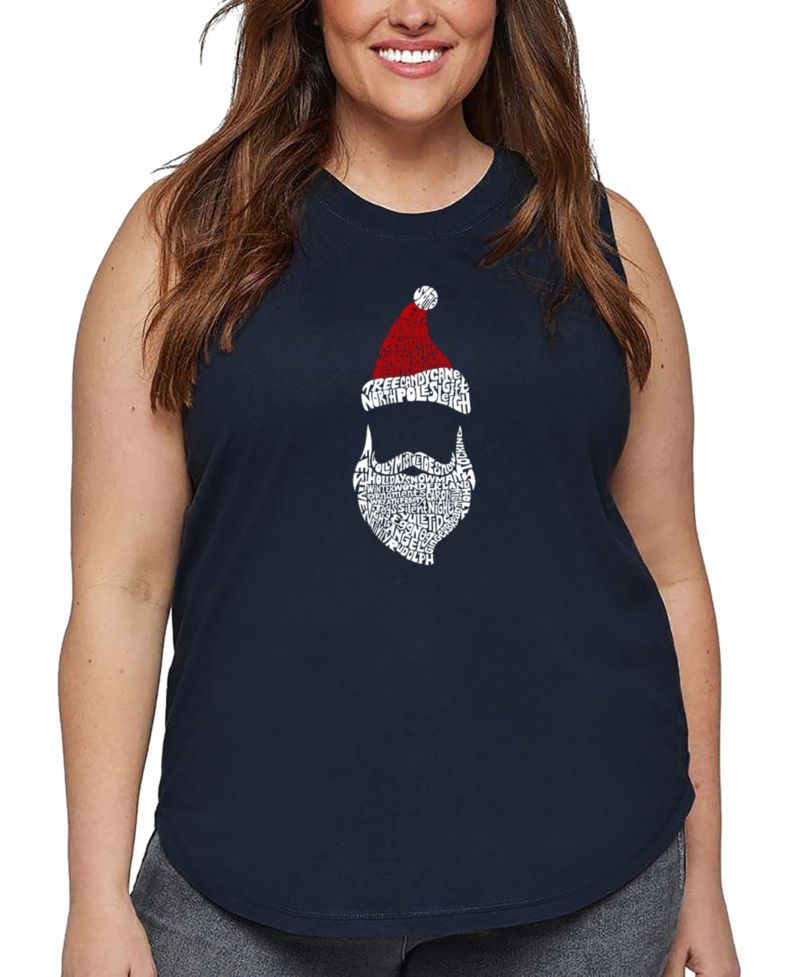 Plus Size Santa Claus Word Art Tank Top