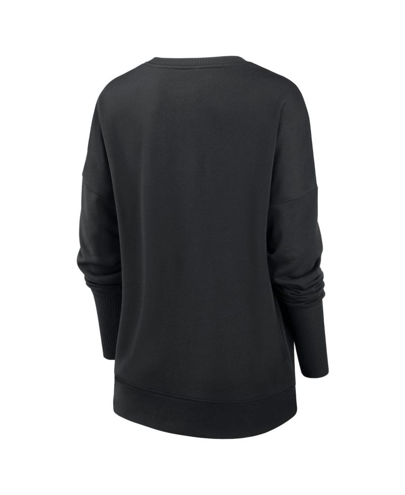 Women's Black New Orleans Saints Rewind Playback Icon Performance Pullover Sweatshirt