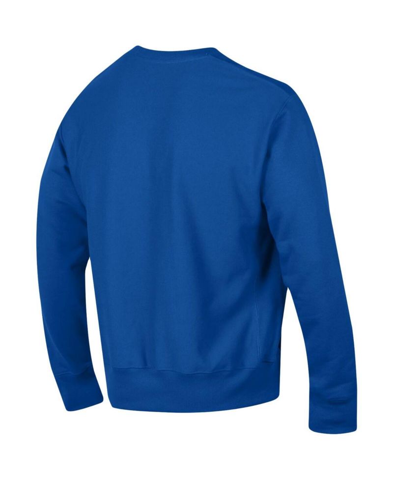 Men's Royal Kansas Jayhawks Arch Reverse Weave Pullover Sweatshirt