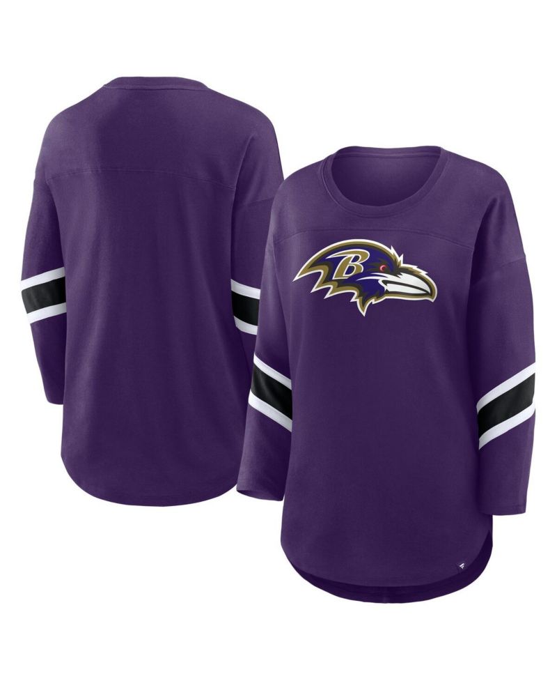 Women's Purple Baltimore Ravens Redzone 3/4-Sleeve T-Shirt