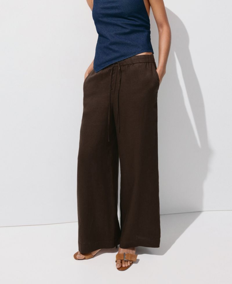 Women's Wide-Leg Linen Pants