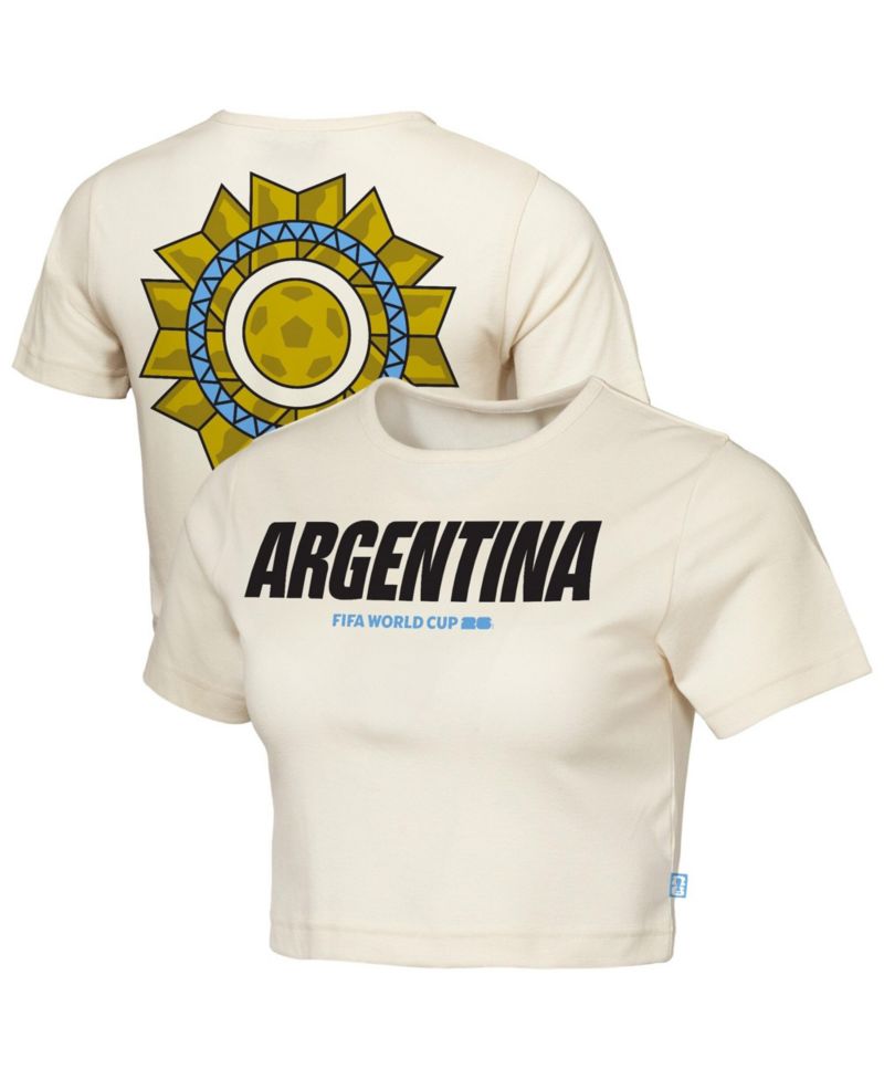 Women's Natural Argentina FIFA World Cup 2026 Elote Squad Cropped T-Shirt