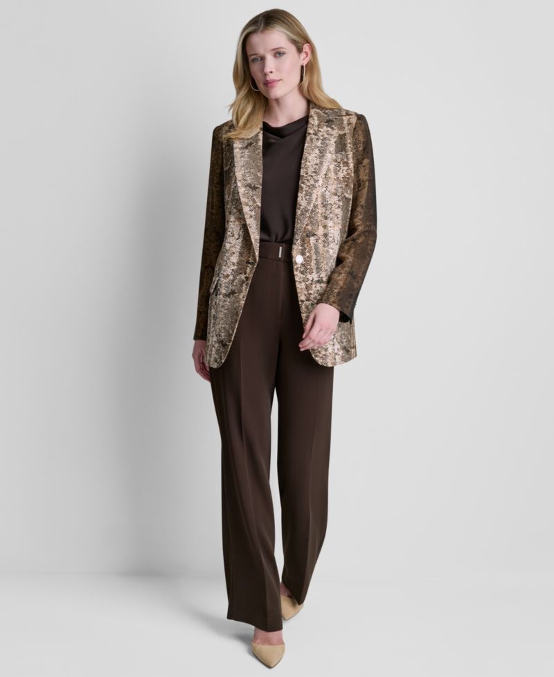Women's Printed Long-Sleeve Blazer
