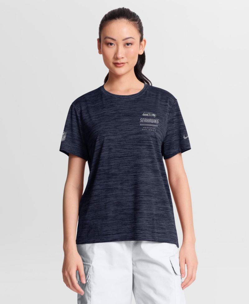 Women's College Navy Seattle Seahawks Sideline Velocity Dri-FIT T-Shirt