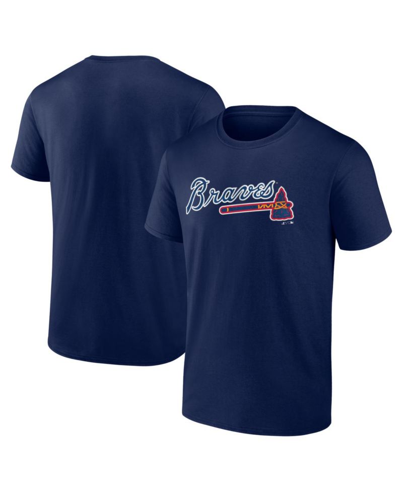Men's Navy Atlanta Braves Wordmark T-Shirt