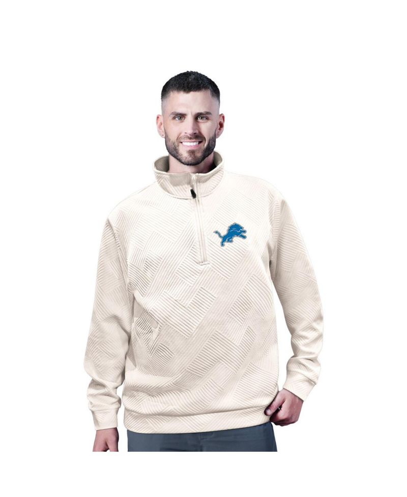 Men's White Detroit Lions Cross Training Half-Zip Pullover Hoodie
