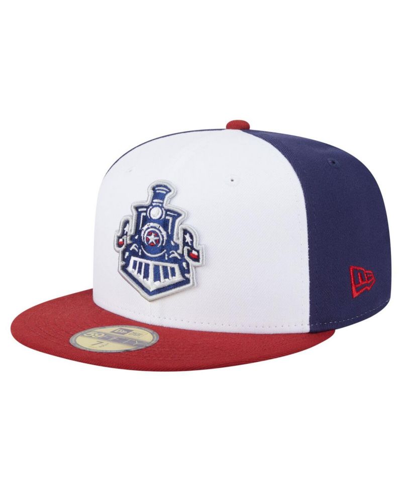Men's White/Red Round Rock Express Authentic Collection 59FIFTY Fitted Hat
