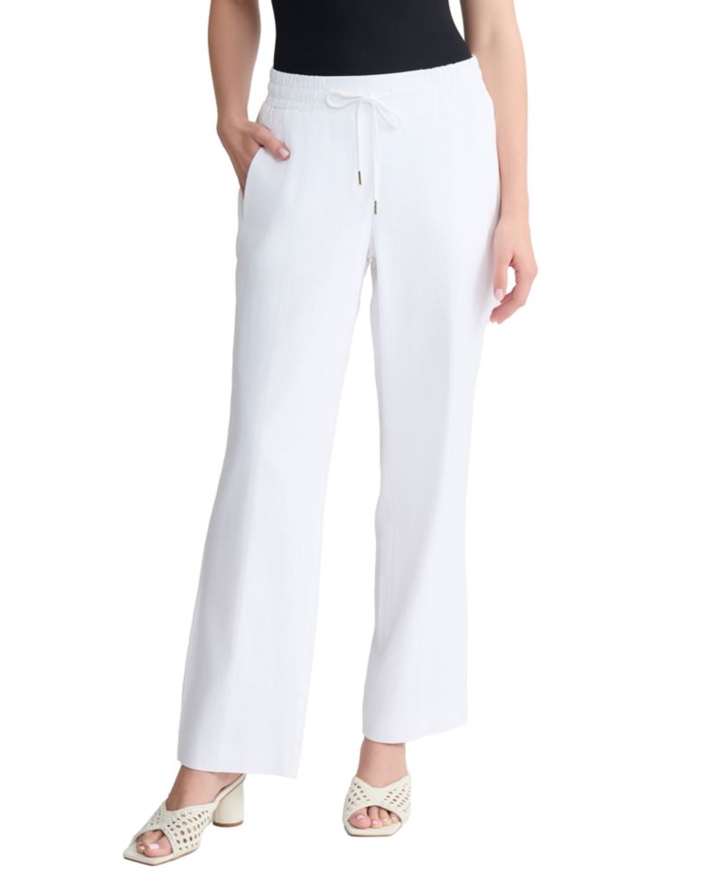 Petite Pull-On Linen Drawstring Pants