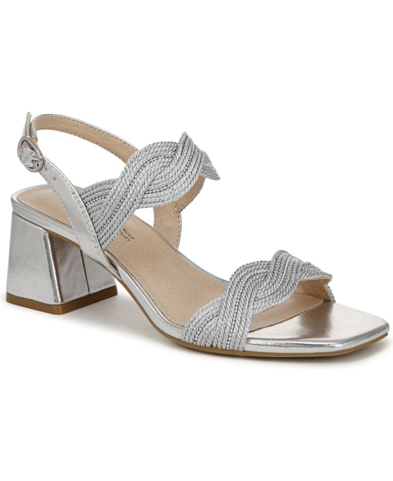 Women's Charnelle Angled Block Heel Square Open Toe Slingback Dress Sandals