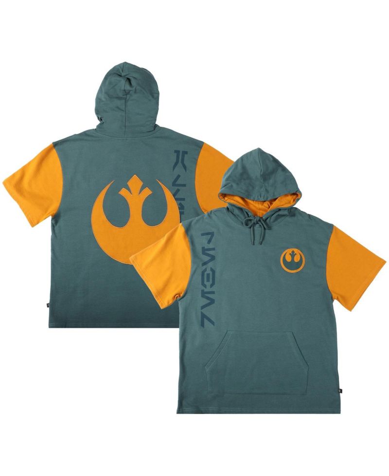 Men's and Women's Green Star Wars Rebel Alliance Short Sleeve Pullover Hoodie