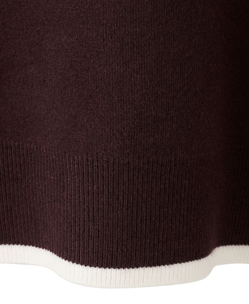 Women's Contrast-Stripe Polo-Collar Sweater