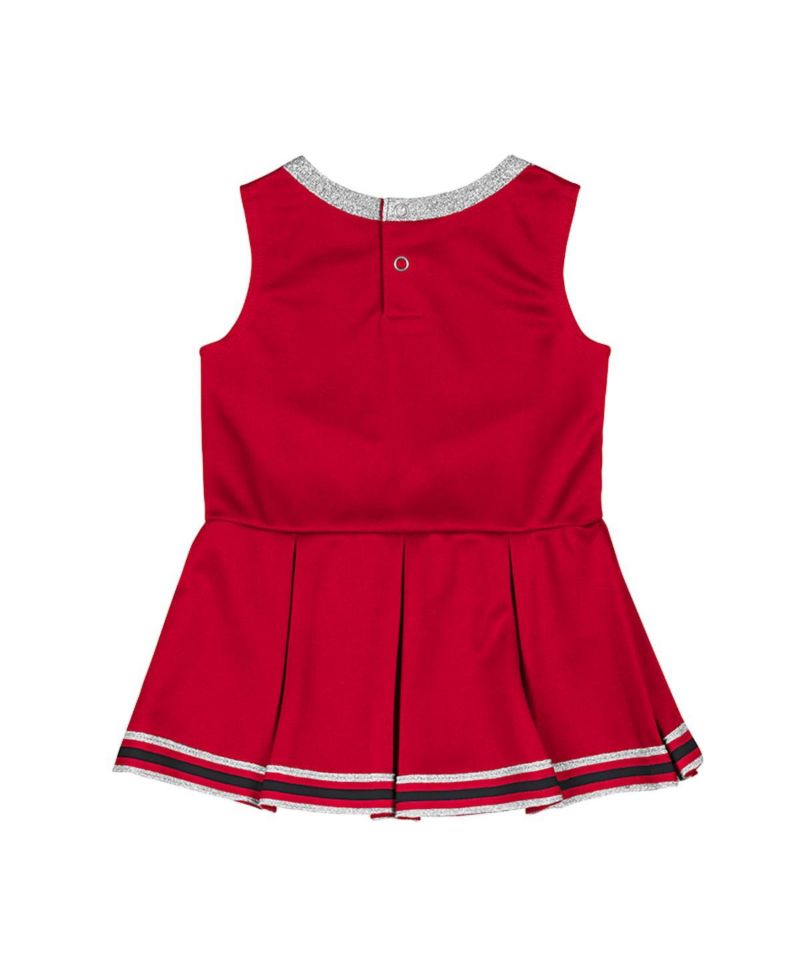 Baby Girls Red Wisconsin Badgers Lollipop Park Cheer Dress