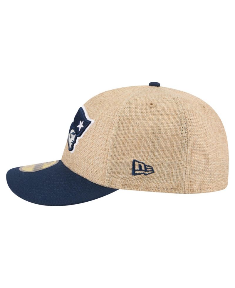 Men's Natural/Navy New England Patriots Pre-Curved Twine 59FIFTY Fitted Hat