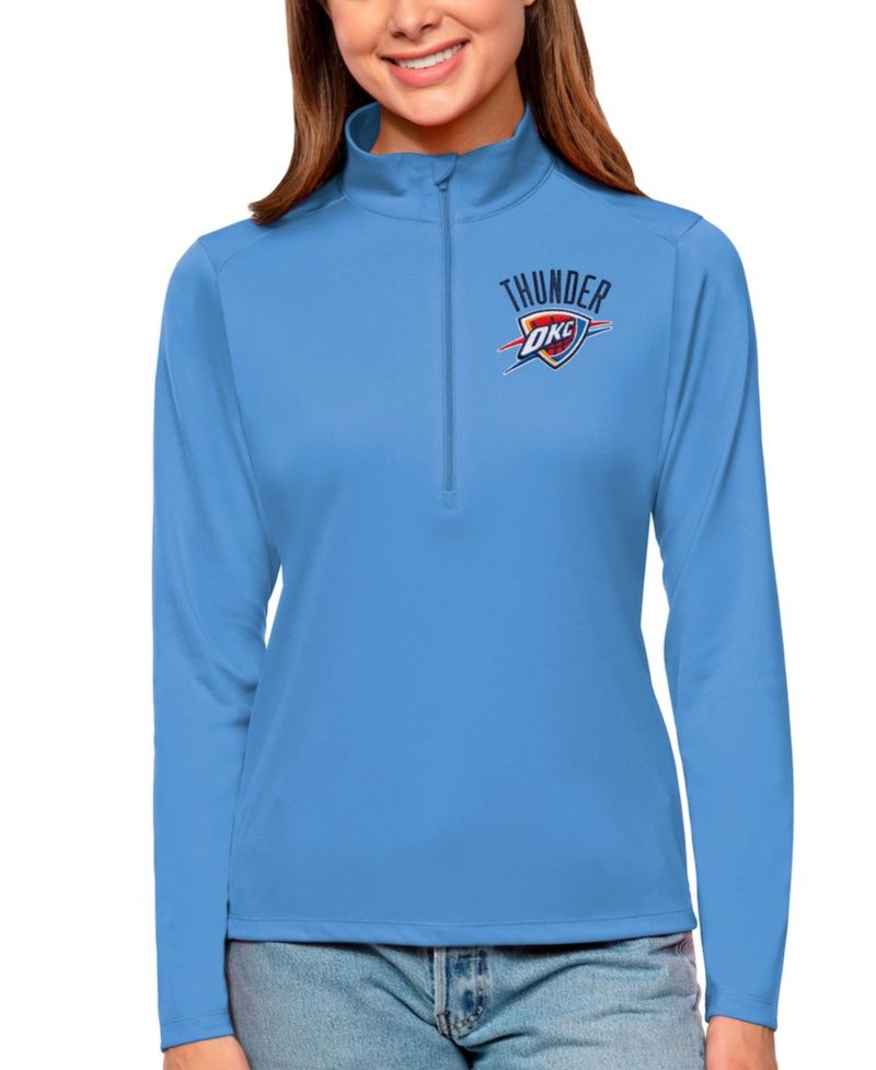 Women's Blue Oklahoma City Thunder Tribute Half-Zip Top