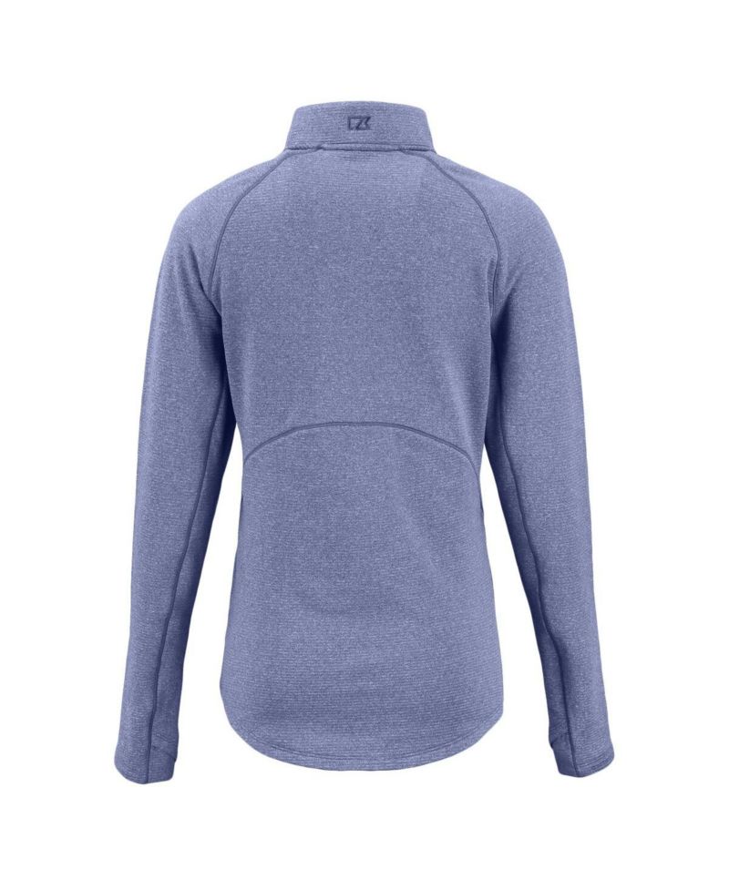 Women's Heather Blue Duke Blue Devils Peshastin Eco Fleece Half-Zip Tri-Blend Jacket