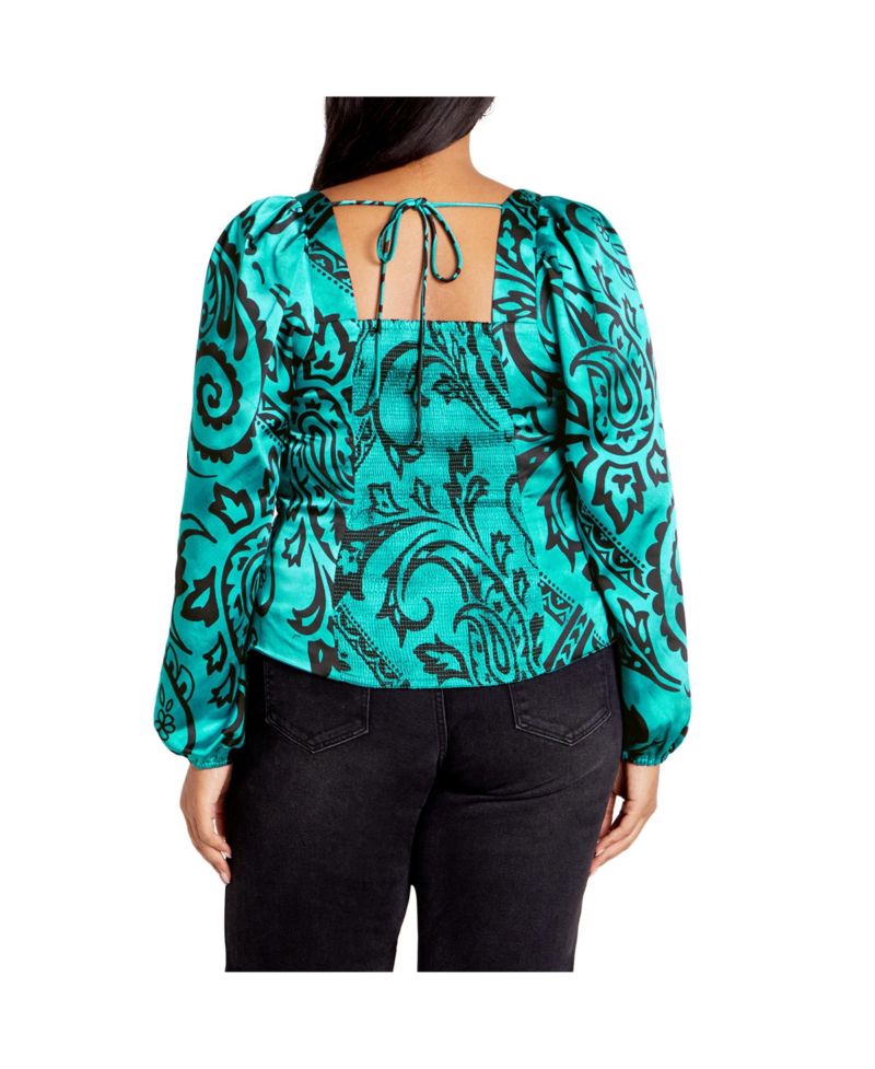 Plus Size Fleur 2 Piece Decorative Flower Neck Tie Top