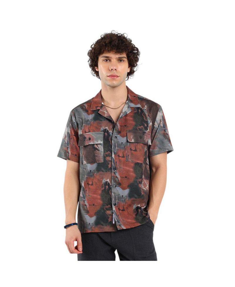 Men's Abstract Utility Oversized Shirt