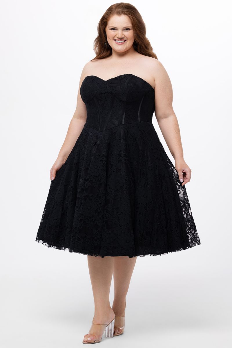 Women's Sweetheart Strapless Lace Bustier Party Dress
