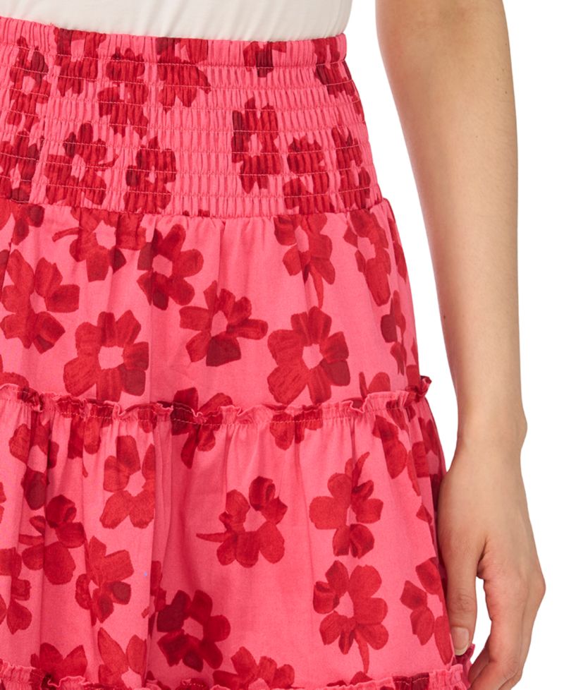 Women's Tiered Smock Waist Short Skirt