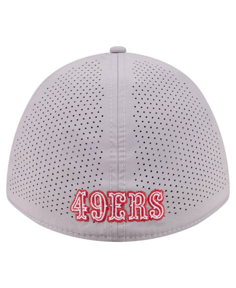 Men's Gray San Francisco 49ers Perforated 39THIRTY M-Crown Flex Hat
