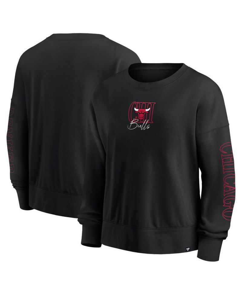 Black Chicago Bulls Oversized Game Day Pullover Sweatshirt