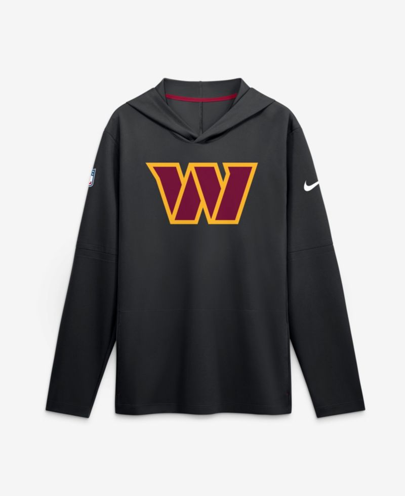 Men's Black Washington Commanders Sideline Dri-FIT Long Sleeve Hooded T-Shirt