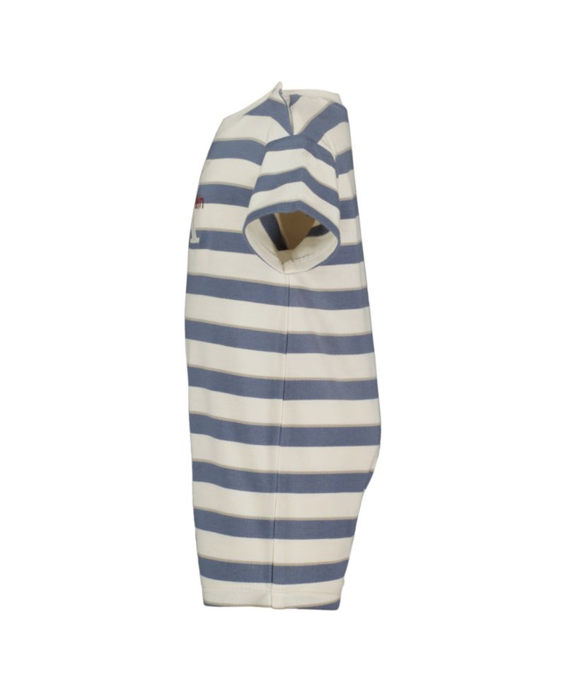 Baby Boys' French Terry Striped Crewneck Romper