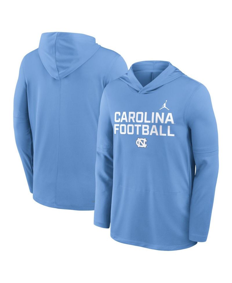 Men's Carolina Blue North Carolina Tar Heels 2025 Sideline Performance Long Sleeve Hoodie T-Shirt