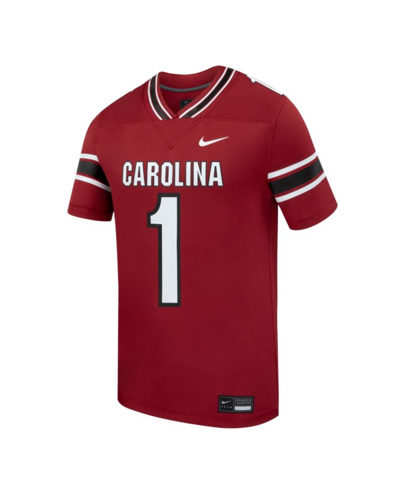 Men's #1 Garnet South Carolina Gamecocks Home Replica Football Jersey