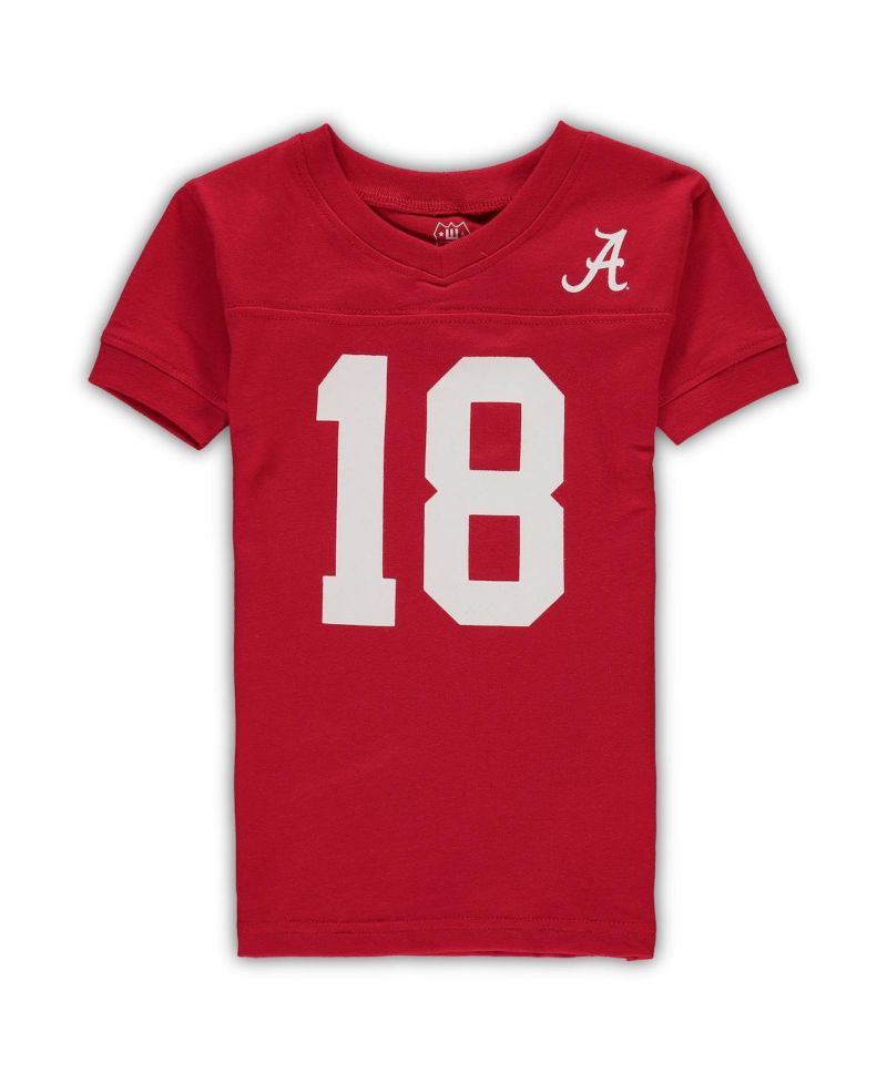Preschool Boys and Girls Crimson Alabama Crimson Tide Football V-Neck T-shirt and Pants Sleep Set